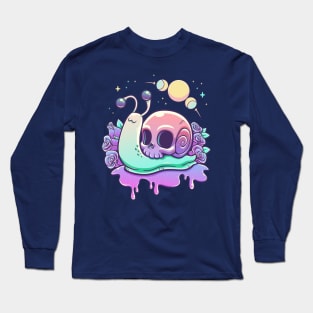 Gothic Pastel Snail Skull Long Sleeve T-Shirt